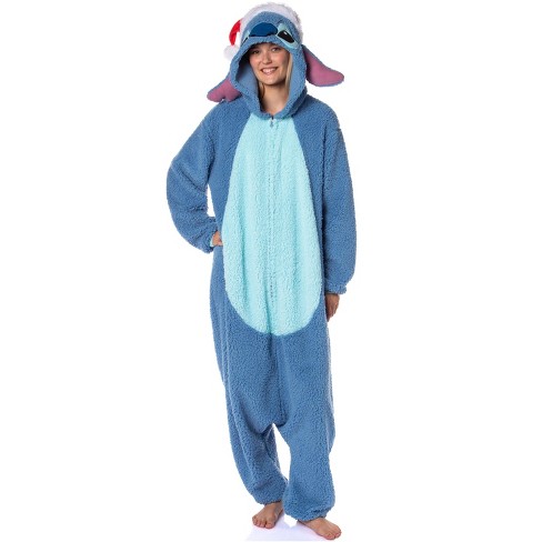 Disney Lilo Stitch Kigurumi Stitch Santa Men s Costume Pajama Union Suit S m Blue Target