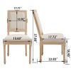 Dining Chair Set of 2 French Country with Square Back & Carved Solid Wood Frame for Dining Room Living Room Kitchen-Baofuwish - 4 of 4