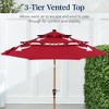 Best Choice Products Woodgrain Pattern 10ft 3-Tier Solar Patio Umbrella w/ 24 LED Lights, Tilt - 4 of 4
