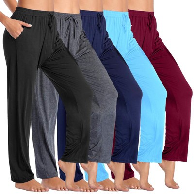 Blue Ice Women's Loose  Fit Classic Lounge Pants-5 Pack
