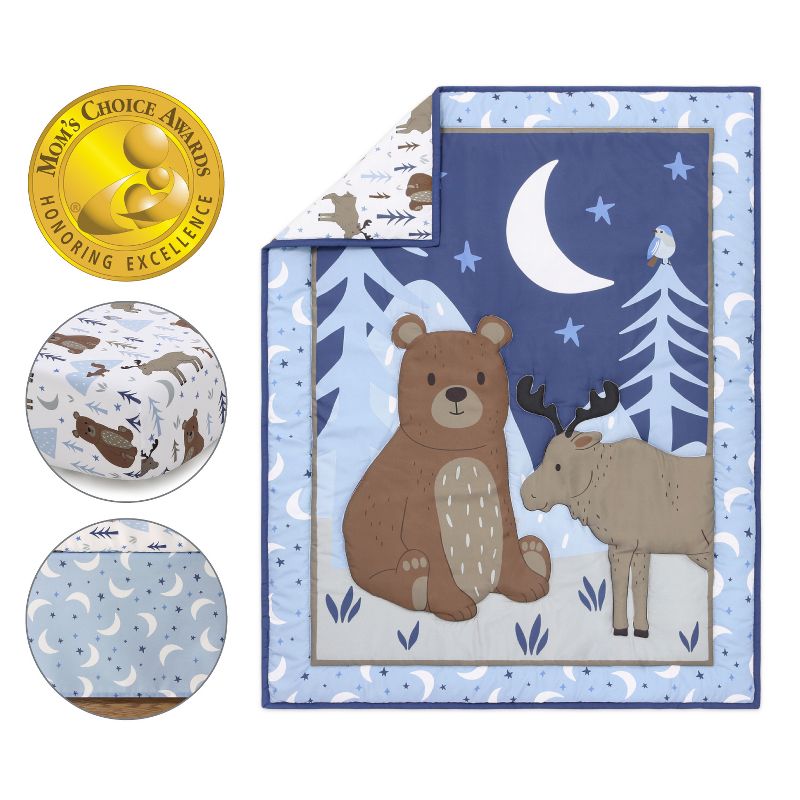 The Peanutshell Crib Bedding Set for Baby Boys, Under the Stars, 3 Pieces, 4 of 9