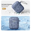 BONGEEK for AirPod Case 2nd 1st Generation Case Cover, Flower Engraved Full Protective Case Soft Silicone Pattern LED Visible,Blue Gray - 3 of 4