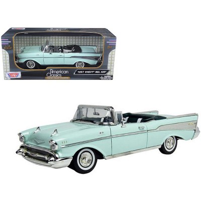 1957 Chevrolet Bel Air Convertible Green 1/18 Diecast Model Car by Motormax