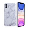 White Glossy Marble Case For iPhone, Soft Flexible Slim TPU Gel Rubber Smooth Cover, Shockproof and Anti-Scratch by Insten - 3 of 4