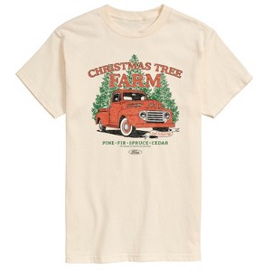 Men's - Ford - Christmas Tree Farm Truck Pine Fir Spruce Cedar Short Sleeve Graphic T-Shirt - 1 of 4