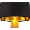 Possini Euro Design Obelisk Modern Table Lamp with Clear Square Riser 27 1/2" Tall Gold Leaf Black Paper Drum Shade for Bedroom Living Room Bedside - 4 of 4