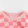 MyKids-USA Baby Girl Plaid Pattern Smiley Print O-Neck T-Shirt In Summer Pink 100 (2-3Y) - 2 of 4
