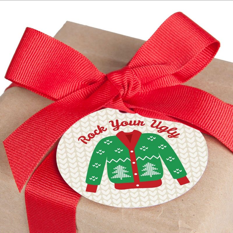 Big Dot of Happiness Ugly Sweater - Holiday and Christmas to and from Favor Gift Tags (Set of 20), 2 of 5