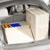 SKRAN Side Wide Folding Storage Cabinet,Multi-layer Closet organizers,Plastic Storage Bins with Magnetic Door and Wheels,Cream White B - 4 of 4