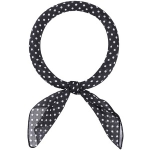 INSPIRE CHIC Women Polka Dots Cotton Linen Retro Solid Color Plain Square Neck Scarves 1Pc - 1 of 4