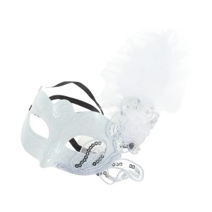 Unique Bargains Dancing Queen Feather Half Face Party Mask 1 Pc - 1 of 4