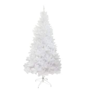 Northlight 7.5' Unlit Artificial Christmas Tree White Full Glimmer Iridescent Spruce