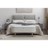 Airsurfer Gray Velvet Storage Bench with Wood Legs, Upholstered Bedroom Bench for Living Room, Bedroom, and Indoor Spaces - 2 of 4