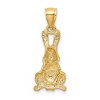 Black Bow Jewelry 14k Yellow Gold Satin and Diamond Cut Rabbit Pendant, 10mm - 3 of 4
