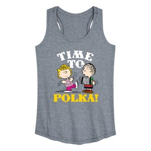 Women's - Peanuts - Time To Polka Graphic Racerback Tank - 1 of 4