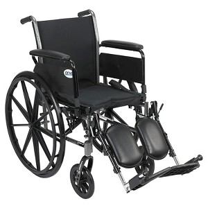 Drive Medical Cruiser III Light Weight Wheelchair with Flip Back Removable Arms, Full Arms, Elevating Leg Rests, 18" Seat - 1 of 3