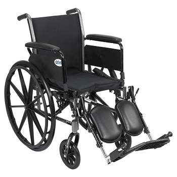 Drive Medical Cruiser III Light Weight Wheelchair with Flip Back Removable Arms, Full Arms, Elevating Leg Rests, 18" Seat