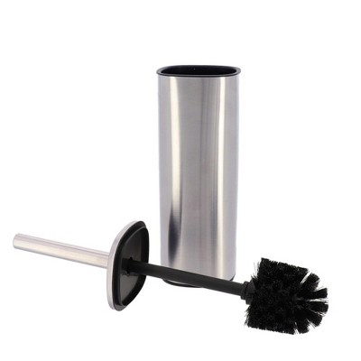 Evideco French Home Goods Square Metal Toilet Brush and Holder Sturdy Handle, Splash Guard, Removable Inner Protection
