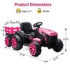 Kids Ride On Tractor with Trailer, 12V Battery Powered Car Vehicle Toys with Remote Control, Dual Motors - 4 of 4