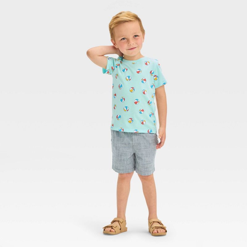 Toddler Boys' Jersey Knit T-Shirt - Cat & Jack™ Turquoise Blue, 4 of 5