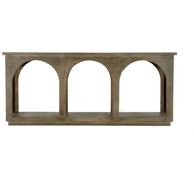HomeRoots 77" Brown Solid Wood Distressed Console Table With Arch Detailing