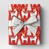 30” 20 sq ft Christmas Roll Wrap Scandinavian Trees and Deer on Red - Wondershop™ - 2 of 3