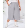 Clearlove Womens Plus Size Wide Leg Barrel Pants Casual Elastic Waist Ankle Length Pants - 2 of 4