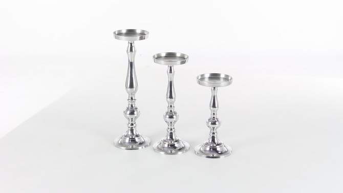Set of 3 Classic Aluminum Design Pillar Candle Holders - Olivia &#38; May, 2 of 9, play video