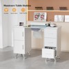 Karlhome 42.5 in. White MDF and Glass 3-Drawer Manicure Table Nail Desk with Cabinet, Electric Dust Collector - 2 of 4