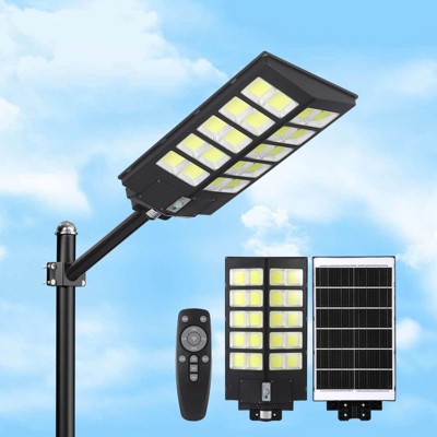Solar Street Lights Outdoor, Solar Security Flood Lights Parking Lot Lights Commercial Dusk to Dawn, IP67 Waterproof Led Solar Lights w Remote