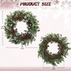 24 Inch Large Front Door Wreath with Glittering Eucalyptus Green Leaves Pine Branches Pine Cones Xmas Indoor Outdoor Decor - 2 of 4