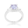 Slickblue Sleek 1.8ct CZ Classic Statement Ring, Cushion Cut Center & Trillion Accents, Multiple Color Option, Sizes 5-10 - 2 of 4
