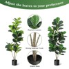 Artificial Tree,Faux Fiddle Leaf Fig Tree,4ft Tall Ficus Tree Artificial for Home Decor - 3 of 4