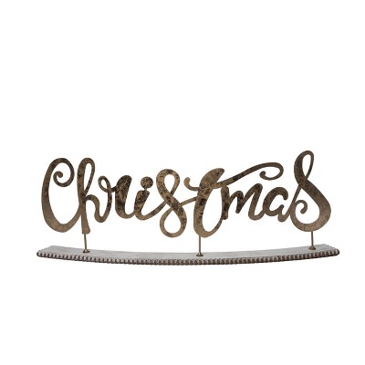 Transpac Metal 26.75 in. Gold Christmas Beaded Decor