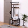 TiramisuBest 38" 3 - In - 1 Entryway Hall Tree - Storage Bench, Four - Hook Coat Rack & Shoe Storage, Stunning Cream White Finish - 3 of 4
