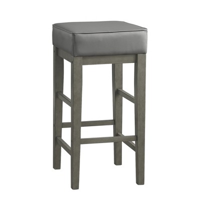 NicBex Dining Chairs Set of 2 Upholstered Chair Transitional Backless Faux Leather Stools Pub Height Stools for Kitchen, Home Bar, White