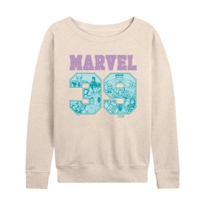 Women's - Marvel - Spring Colors Lightweight French Terry Wide Neck Long Sleeve Shirt - 1 of 4