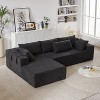 TiramisuBest 108" Modular L-Shaped Upholstered Sectional Sofa Set w/ Left Chaise, 6 Pillows & Free Combination for Living Room & Bedroom,Black - 2 of 4
