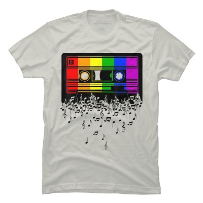 Adult Design By Humans Pride Rainbow Flag Music Note Cassette By Avocato T-Shirt