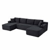 AENKYO 134" Modular Sectional Sleeper Sofa, U-Shaped Cloud Couch, No Assembly Required, 6-Seater Sofa for Living Room - Dark Gray - 4 of 4