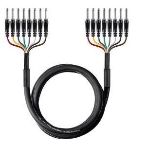 Monoprice 8-Channel 1/4 Inch TS Male to 1/4 Inch TS Male Snake 26AWG Cable C/d - 20 Feet With 8 Balanced Mono / Unbalanced Stereo Lines - 1 of 4
