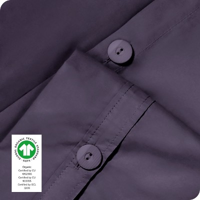 Dusty Purple Organic Cotton Twin/Twin XL Percale Duvet Cover Set