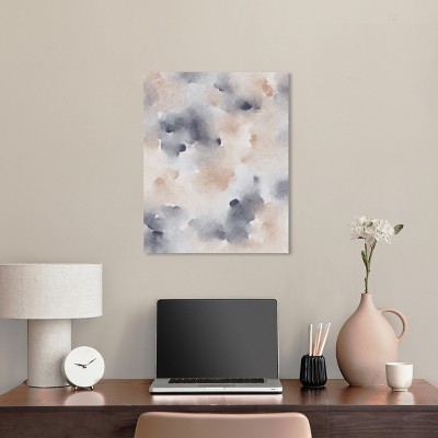 Boho Abstract Watercolor Canvas Art in Beige and Gray, 20" x 24"