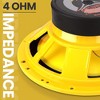 Pyle 8” Midbass Woofer Sound Speaker System - 600 Watt Peak Power (PLG8C) - Yellow - 4 of 4