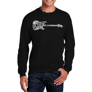 LA Pop Art Men's Word Art Crewneck Sweatshirt - Rock Guitar - 1 of 4
