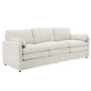 JUJABU 89" Cozy Upholstered 3-seater Sofa with Double-Layered Plush Cushion for Living Room, Beige - 2 of 4