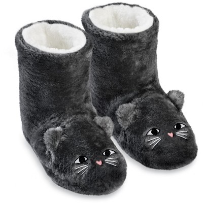 Collections Etc Kitten Slipper Booties with Slip-Resistant Soles