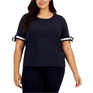 Tommy Hilfiger Womens Tie Sleeves Basic T-Shirt - 1 of 1