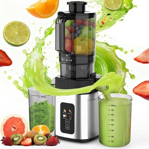 Kismile 200W Slow Juicer with 4.35" Wide Chute for Whole Fruits, 60 RPM Quiet Extraction, Includes Juice Cup & Brush - 1 of 4
