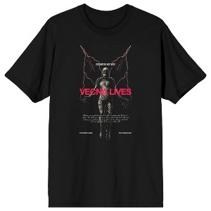 Stranger Things Lightning, Monster are Real, Vecna Lives, The Upside Done, Scary, Horror, on Black Adult T-Shirt - 1 of 4
